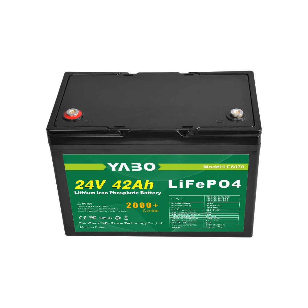 YABO 24V 42Ah LiFePO4 Lithium Iron Phosphate Battery High Capacity